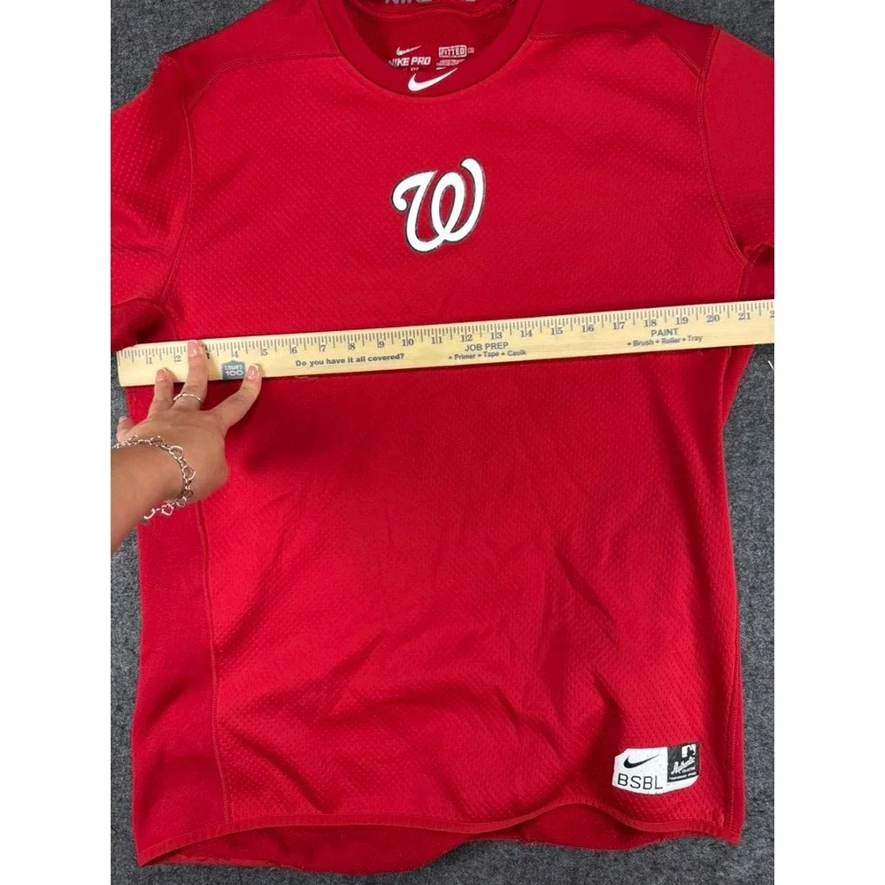 Nike Pro Washington Nationals‎ MLB Fitted Red Long Sleeve Shirt Mens XL